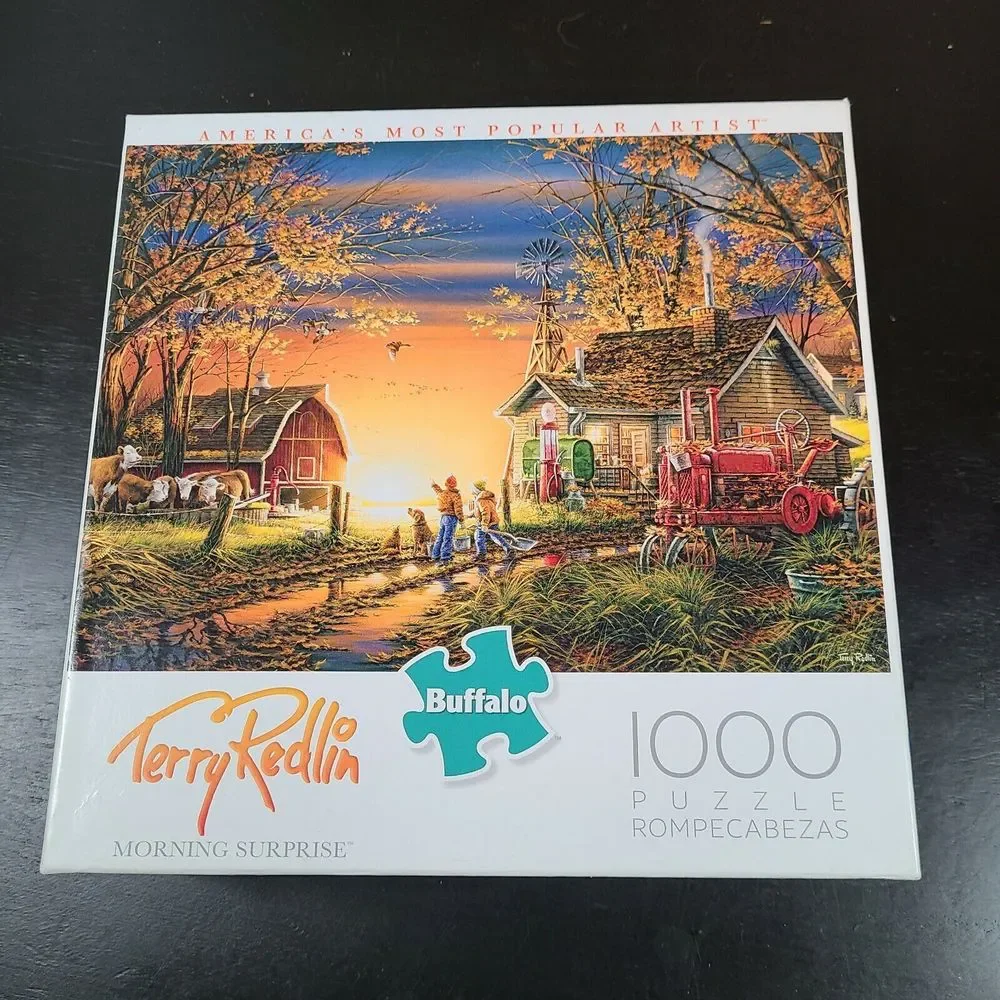 Buffalo 1000 Piece Puzzle Morning Sunrise Surprise Farm Terry Redlin COMPLETE
